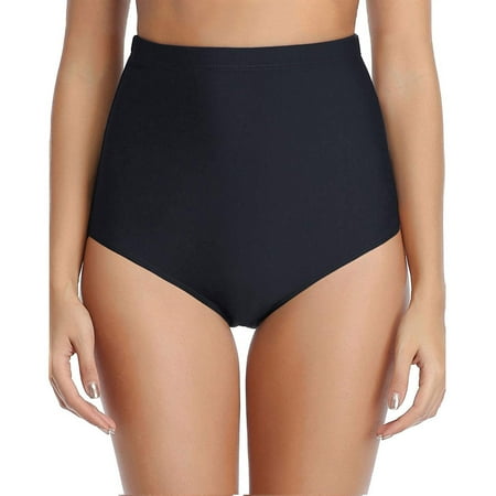 eczipvz Womens Swim Shorts with Liner Women s High Cut Swimwear Print Beach Bikini Panty High Waisted Thong Bikini Bottoms Black XXL