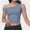 Blue, variant on Women’s One-Shoulder Ruched Crop Top - Casual Off-Shoulder Twist Strap Summer Tank Top, Going Out Shirt