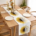 thumbnail image 3 of Yellow Sunflower Table Runner - 120 Inch Long, Kitchen Dining Table Runner Dresser Scarves, Floral Rustic White Quotes Farmhouse Decor for Coffee Tables Wedding Party Banquet, 3 of 8