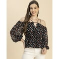 thumbnail image 2 of Moomaya Long Sleeves Off Shoulder Printed Top - Women's Stylish Peplum Top, 2 of 9