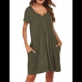 thumbnail image 1 of Camisones para Mujer, de Corta, con Bolsillos y Estampado Floral. Verde M, 1 of 6