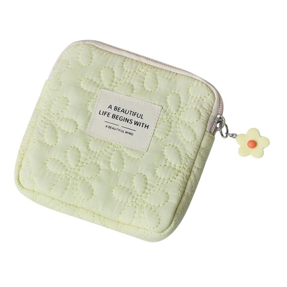 Bolsa de almacenamiento de servilletas, bolsillo para accesorios de período, bolsa para maquillaje de mujer Amarillo