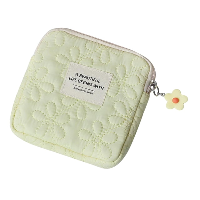 Bolsa de almacenamiento de servilletas, bolsillo para accesorios de período, bolsa para maquillaje de mujer Amarillo