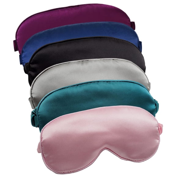 GMZW 6 Pack Silk Sleep Mask - 100% Blackout, Zero Eye Pressure, Blindfold with Adjustable Strap, Super Soft Travel Eye Covers ,Soft Eye Cover Eyeshade for Night Sleeping, Travel, Nap