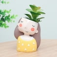 thumbnail image 4 of Pretty Comy Succulent Plant Pot Cute Girl Flower Planter Flowerpot Create Design Lovely Little Princess Home Garden Bonsai Pots, 4 of 6