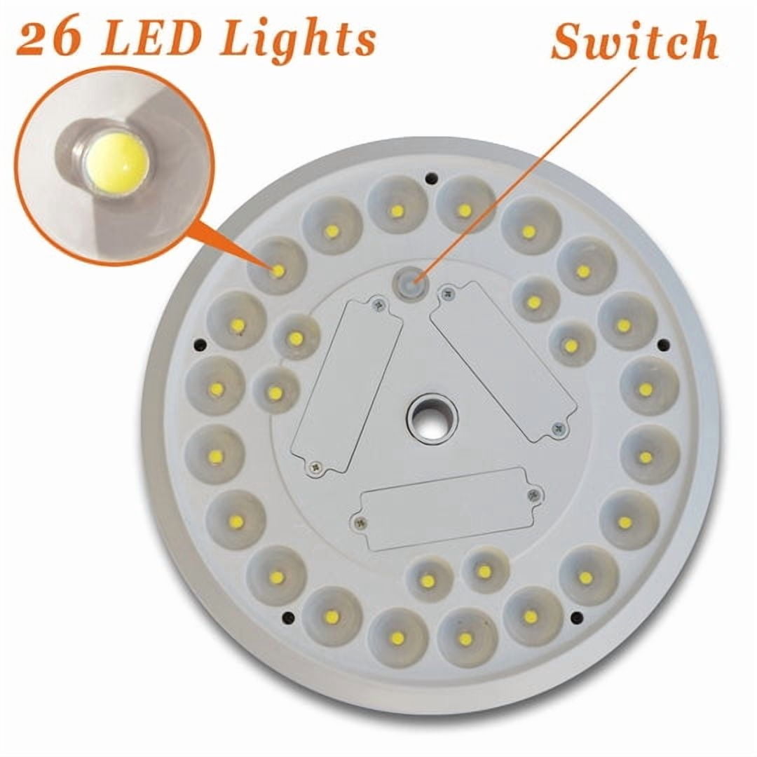 SUNRISEUMBRELLA 6 Solar Panels 26 LED Flag Pole Light Night Super Bright Flagpole White Lights