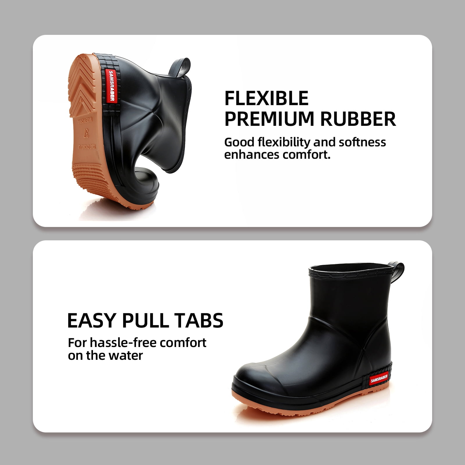 Rain Boots Women and Men Superior Anti-Slip Waterproof Rubber Boots Casual Chealsea Classic Ankle Boots Durable Rain Shoes Mud Rubber Booties for Work PVC Garden Shoes for Sailing Fishing and Camping