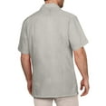 thumbnail image 3 of J. METHOD Men's Short Sleeve Cuban Guayabera Button Down Shirts Classic Embroidered 4 Pockets Casual Top NEMT112 Light Grey 4XL, 3 of 6