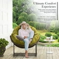 thumbnail image 3 of Outdoor Papasan Rocking Chair, Patio Oversized Wicker Egg Rocking Chair, Indoor & Outdoor Comfy Rocker Chair with Thick Cushion, Modern Lounge Chair for Front Porch, Garden, Backyard, Olive Green, 3 of 7