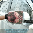 thumbnail image 6 of Qxltty Ragged Pink Flamingos Car Wash Mitt 2pcs Scratch Free Lint-Free Antistatic Microfiber 7.09×10.24in, 6 of 8
