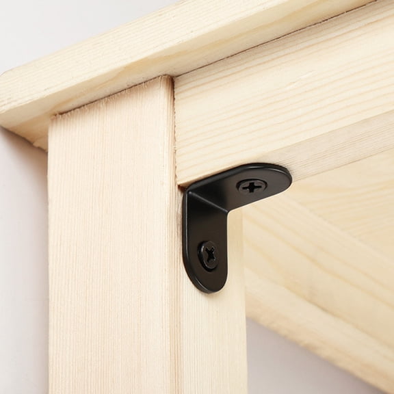 TABLZONE Heavy-Duty 90 Degree Corner Braces, Black Stainless Steel, 16 Pieces, Sturdy and Easy to Install for Wood and Metal