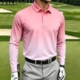 thumbnail image 2 of Enjoytime Men Long Sleeve Shirt Gradient Collared Button Golf Tops Lightweight Workout Casual Work Shirts, 2 of 5