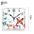 thumbnail image 2 of 12 Inch Wall Clock Battery Operated Silent Clock Decorative for Office, Kitchen, Outdoor, Living Room，Butterfly Pattern Multicolor, 2 of 4