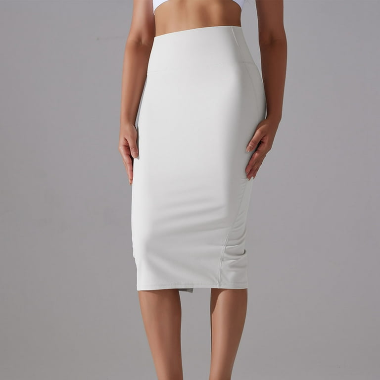 fatyb Women's Midi Pencil Skirts Stretch High Waist Seamless