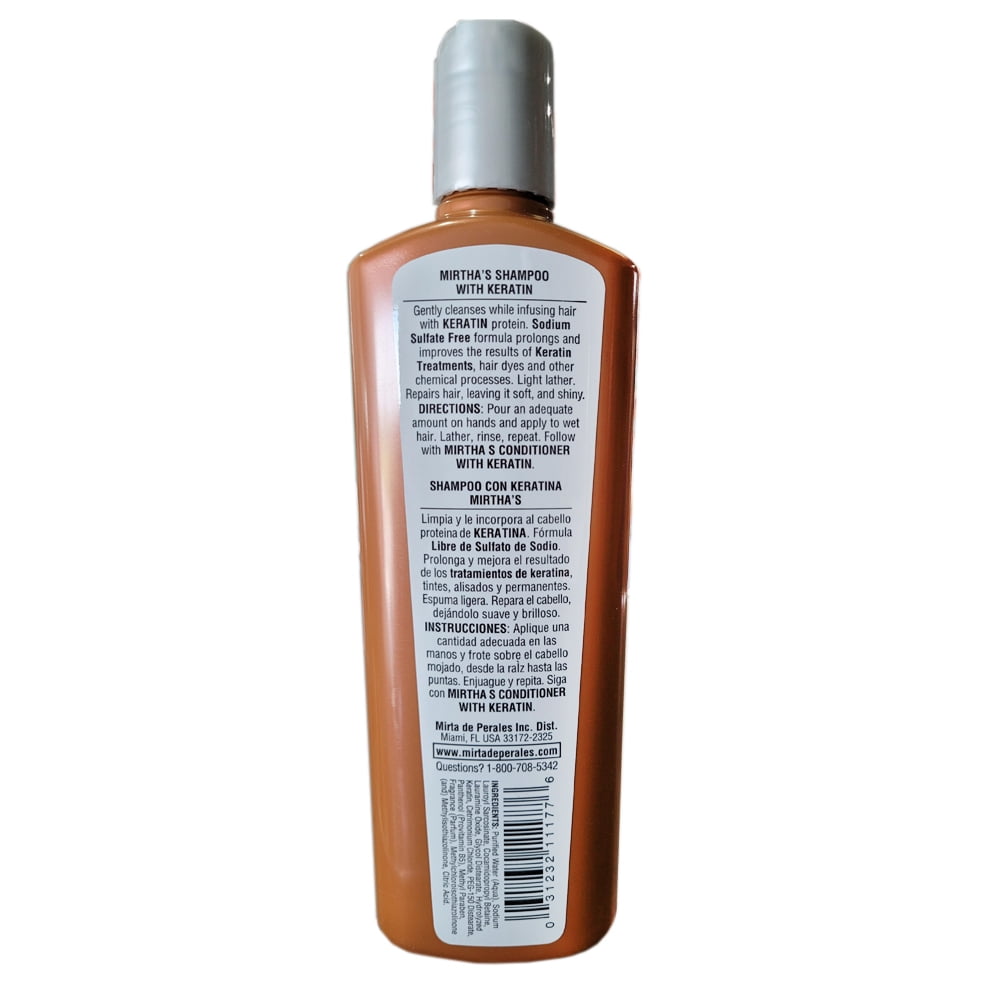 Mirta Perales Keratin Hairdressing Lightweight Shampoo. Protects Hair Against Heat Damage. Sodium-Sulfate Free. for Dry and Damaged Hair. 16 oz. Pack of 3
