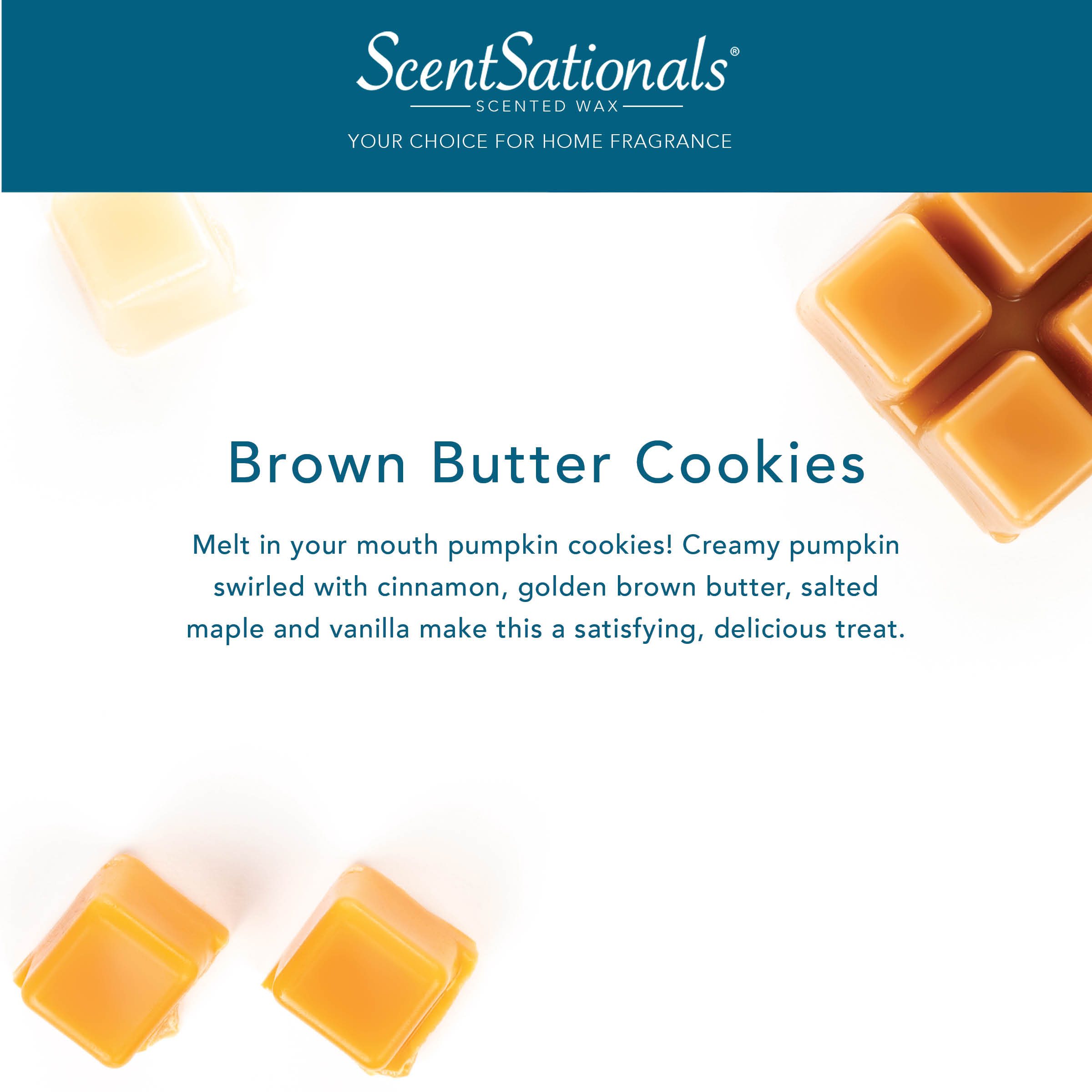 Scentsationals Brown Butter Cookies Scented Wax Melts, 2.5oz (5-Pack)