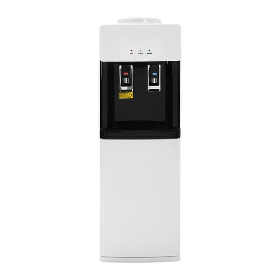 110V 75W/500W Hot& Cold Water Dispenser 5 Gallon Water Cooler Dispenser Standing Water Cooler Dispenser Top Loading Water Dispenser with Detachable Water Collection Box and Safety Lock