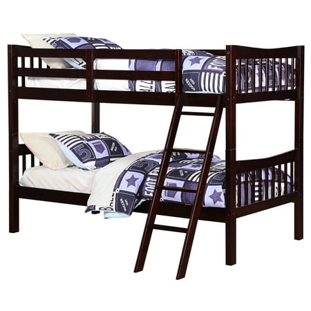 Angel Line Freemont Twin Over Twin Convertible Wood Bunk Bed, (Best Wood For Bunk Beds)