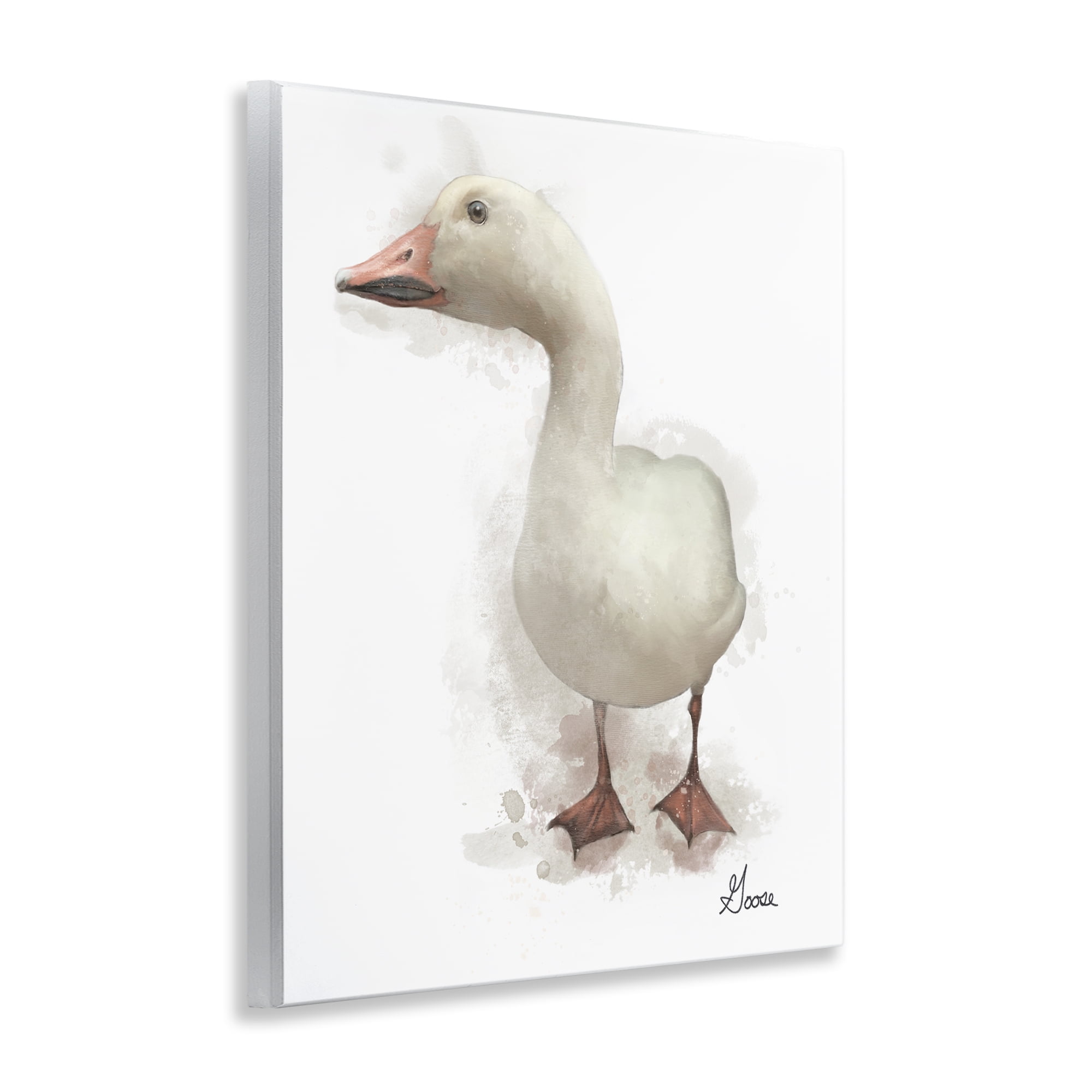 Stupell Industries White Farm Goose Animals Painting Unframed Art Print Wall Art, 11 x 14