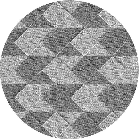 Ahgly Company Machine Washable Indoor Round Transitional Gray Cloud Gray Area Rugs, 4' Round