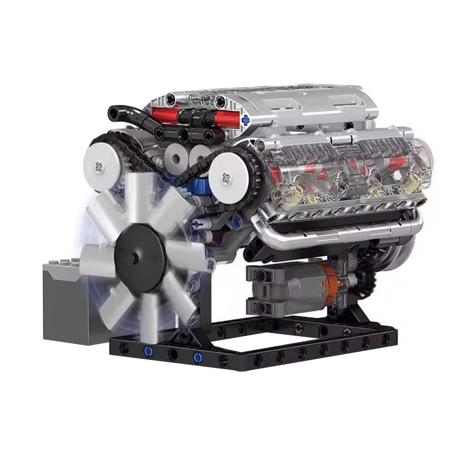 Working V8 Engine Model Building Kit - 665-Piece App-Controlled STEM Toy With Moving Pistons & Sound (for Adults & Kids)