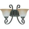 Nuvo Lighting 62756 - 2 Light (Medium Screw Base) 16.5" Montgomery Sudbury Bronze Finish with Champagne Linen Glass Vanity Light Fixture (60-2756)