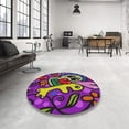 thumbnail image 3 of Ahgly Company Indoor Rectangle Patterned Rose Purple Abstract Area Rugs, 5' x 7', 3 of 6