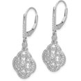 thumbnail image 2 of Solid 14K White Gold Lab Grown Diamond Fancy Leverback Earrings - 36.25mm, 2 of 5