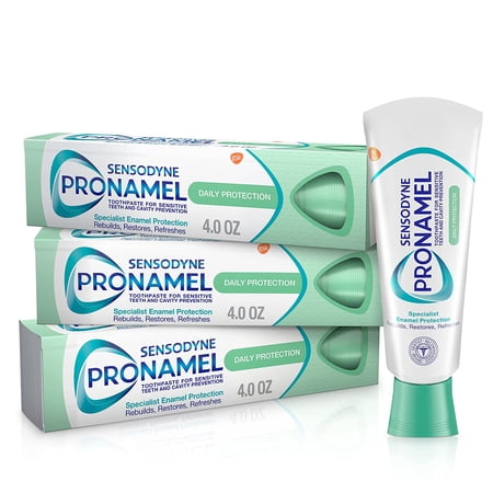 Sensodyne Pronamel Daily Protection Enamel Toothpaste for Sensitive Teeth  to Reharden and Strengthen Enamel  Mint Essence - 4 Ounces (Pack of 3)