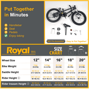 Royalbaby Freestyle 18 In Black Kids Bike Boys and Girls Bike with Kickstand and Water Bottle
