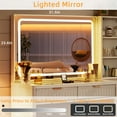 thumbnail image 3 of Lighted Makeup Vanity Set with Mirror, Vanity Desk with 6 Drawers & Storage Shelves, 3 Color Modes & Adjustable Brightness Dressing Table, Bedroom, White, 3 of 7