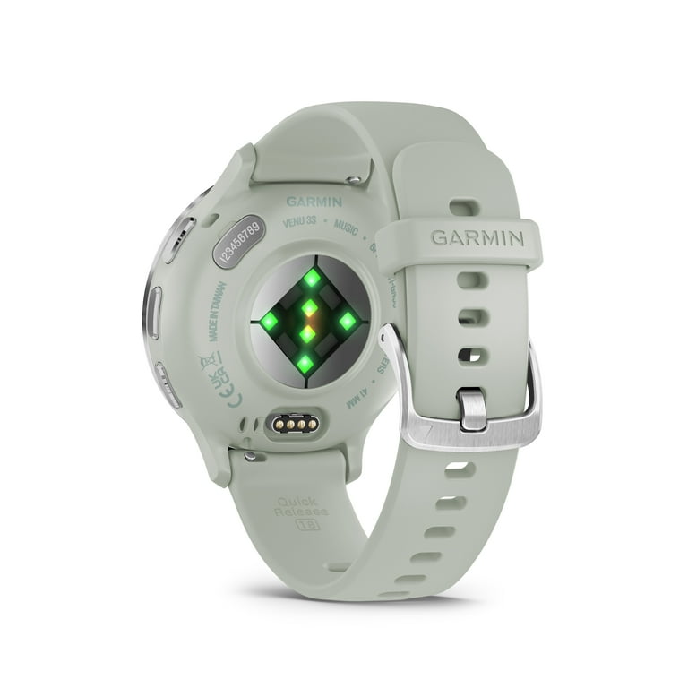 Garmin Venu® 3S - Silver Stainless Steel Bezel with Sage Gray Case and  Silicone Band - Dialed Cycling Lab