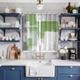thumbnail image 2 of Sage Green Gray Kitchen Curtains 63 Inch Length, Oil Painting Geometric Abstract Modern Grommet Top Bedroom Living Room Curtains, Light Filtering Cafe Curtain Drapes 2 Panels Set 84''x63'', 2 of 9