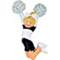 thumbnail image 2 of Cheerleader Black Uniform, Female Blonde Personalized Christmas Ornament, 2 of 2