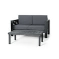 thumbnail image 2 of Acacia Wood Outdoor Loveseat and Coffee Table Set with Cushions, Dark Gray, 2 of 9