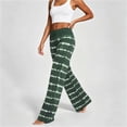 thumbnail image 3 of HomeDM Pants for Women Wide Leg Tie-Dye Striped Pants with Pockets Green Drawstring Lounge Trousers for Athletic Work Size M, 3 of 6
