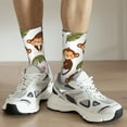 thumbnail image 5 of Goofa Monkeys Swinging from Palms Printed Men's Crew Socks, Soft Durable Breathable Moisture-Wicking with Odor Control Cotton socks, 5 of 9
