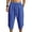 Blue, variant on Mens Elastic Waist Drawstring Workout Gym Joggers 3/4 Shorts Summer Casual Sweat Short Pants with Pockets Khaki,S