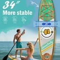 thumbnail image 3 of Samadally 11' Inflatable Stand Up Paddle Board for All Skill Levels Youth & Adults, 34'' Wide Stable Non-Slip Deck All-Around SUP Board with Adjustable Paddle & Removable fins (Light grain), 3 of 6
