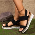 thumbnail image 6 of Willtoo Womens Platform Espadrilles Wedge Sandals,Slip on Elastic Ankle Strap Sandals for Women Casual Open Toe Beach Boho Sandal, 6 of 6