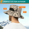 thumbnail image 5 of SUN CUBE Wide Brim Sun Hat Men Women, Mens Fishing Hats Sun UV Protection, Womens Hiking Bucket Hat, Outdoor Summer Safari Beach Boonie, Camping Unisex UPF 50+ Camo Grey, 5 of 7