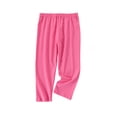 thumbnail image 3 of NAISIBABY Girls Capri Leggings, Soft Stretchy Elastic Waist Comfortable Kids Casual Cotton Dance Pants Hot Pink Size 10, 3 of 4