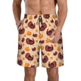 thumbnail image 2 of Uemuo Thanksgiving Turkey and Pumpkin Pattern Men's Swim Trunks Hawaiian Beach Bathing Suit Swimsuits Beach Quick-Dry Shorts with Pockets-X-Large, 2 of 9