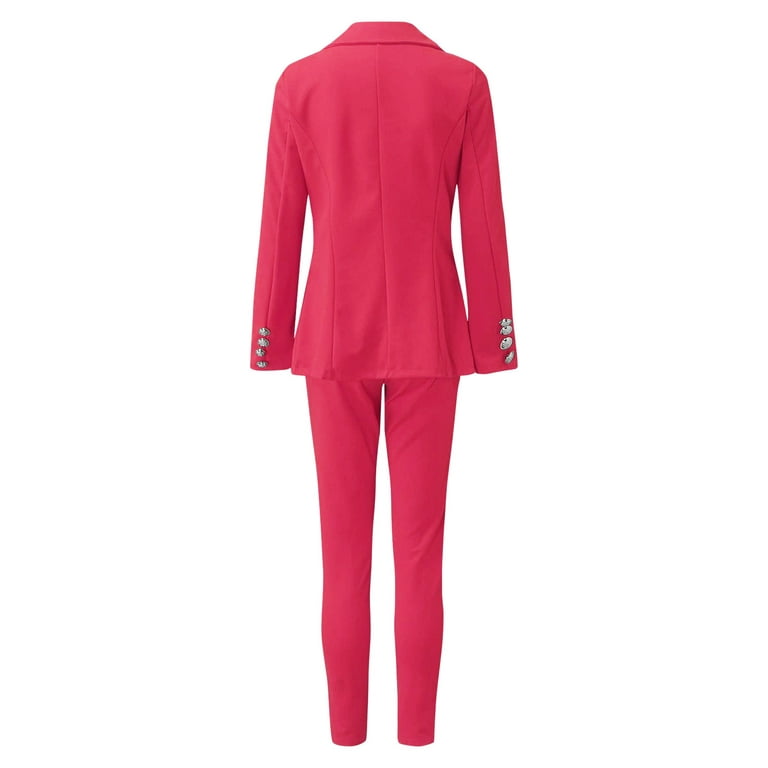 Jacket+Pants Pink Women Business Party Suits Blazer Ladies Formal