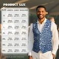 thumbnail image 7 of Yuyamidu Blue Leopard Print Men's V-Neck Suit Vests Size XL Formal Slim Fit Business Dress Vest Waistcoat with 3 Pockets for Suit or Tuxedo, 7 of 7