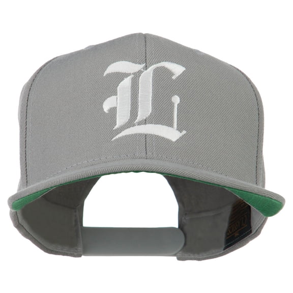 Old English L Embroidered Flat Bill Cap - Silver OSFM