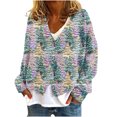 thumbnail image 2 of Chaqueta informal de manga larga sin capucha para mujer, cárdigan estampado a la moda, chaqueta informal de moda, camiseta de manga larga con cuello en V, chaqueta informal de manga larga con capucha,, 2 of 5