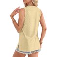 thumbnail image 7 of Women's Fashion Round Neck Sleeveless Slit Tank Top, Solid Color Casual Top for Stylish Summer Outfits,Yellow,L, 7 of 7