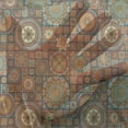 thumbnail image 3 of Moroccan Tulle Curtains with Rod Pocket, Old Fashioned Eastern Style Mosaic Composition Folk Mandala Motifs, Sheer Drape for Wedding Party 2 Panels, 7 Sizes, Turquoise Orange, by Ambesonne, 3 of 3