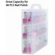 thumbnail image 3 of Organizador universal de esmaltes de uñas y cosméticos, 48 frascos, transparente, de doble cara, estuche de almacenamiento portátil con divisor de espacio ajustable., 3 of 5